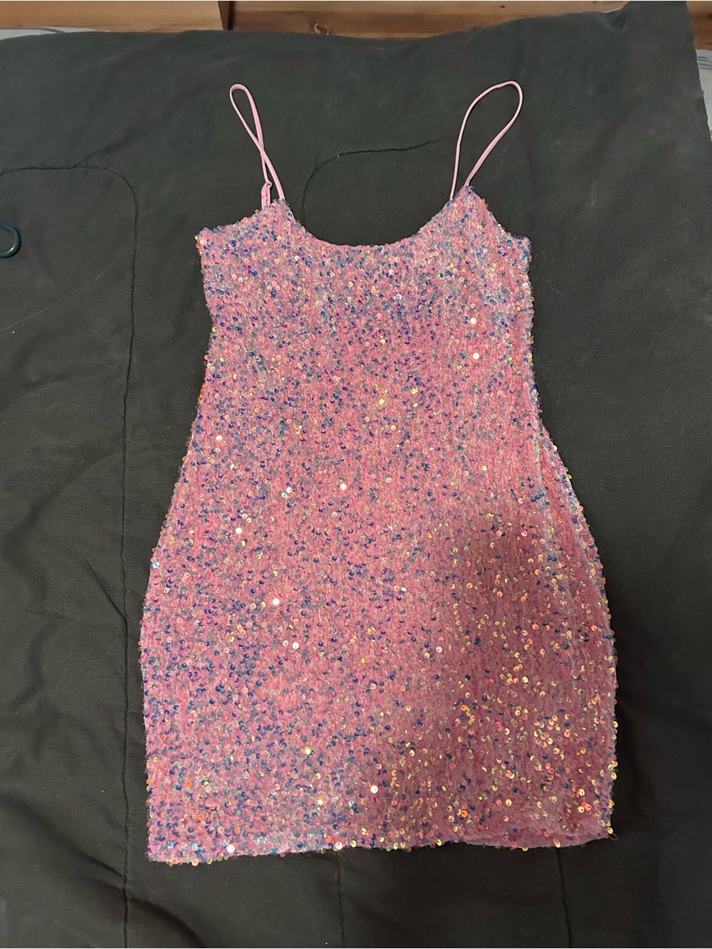 Lucy in the Sky Pink Sequin Spaghetti-Strap Mini Dress